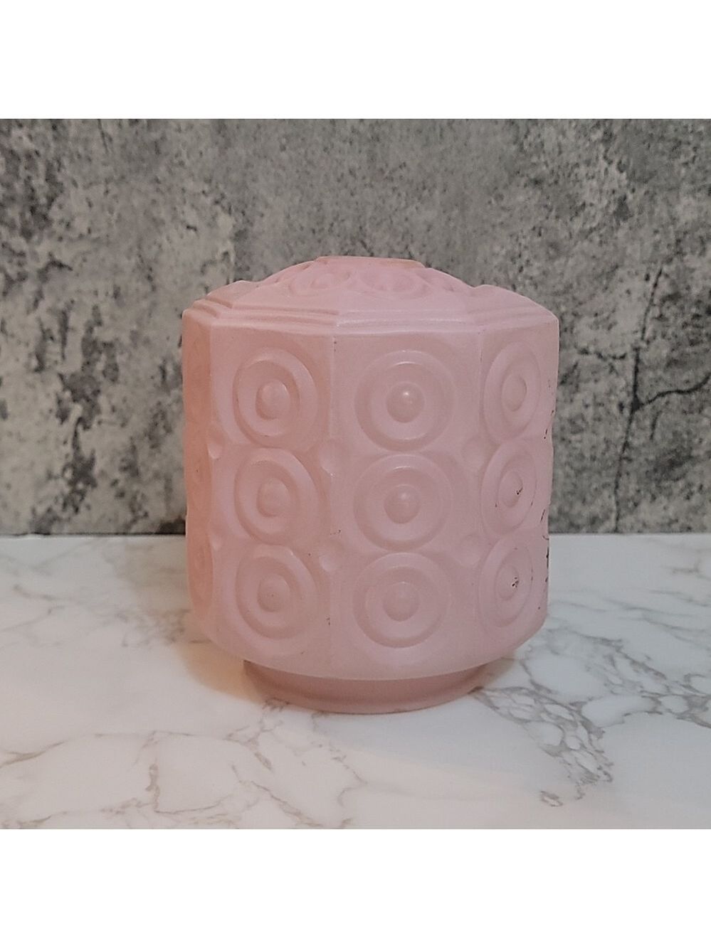 Vintage 9 Sided Pink Glass 5-1/2" Ceiling Light Fixture Lamp Shade Globe